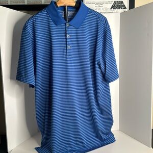Nike Dri-Fit Golf Pro Performance Polo Mens Size M Blue w/white stripes